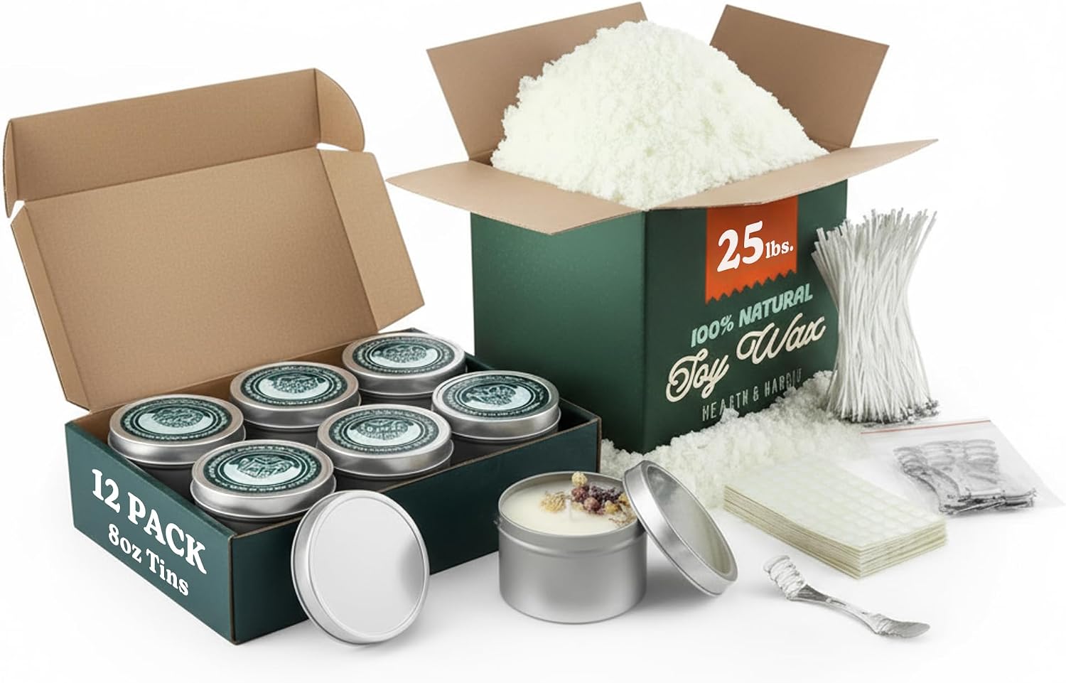 Soy Wax Flake - 25 رطلاً. شمع الصويا مع مستلزمات