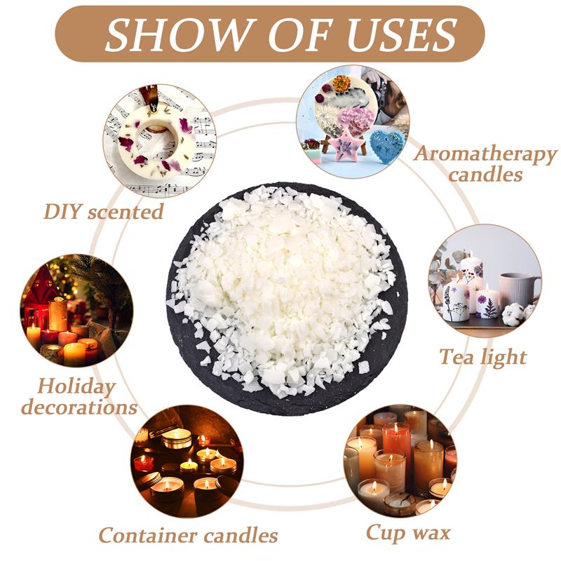 50-1000 جرام شمع الصويا النقي  - مراجعة Soy Wax Flake وسعره