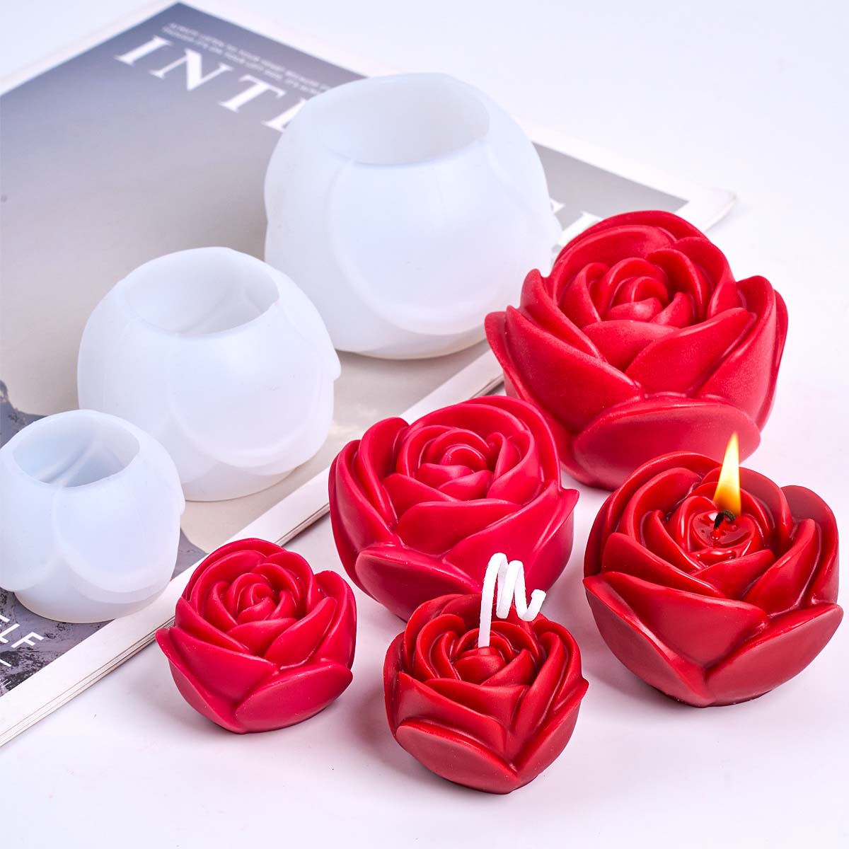 ثلاثية الأبعاد شكل زهرة سيليكو - مراجعة Home Fragrance Rose وسعره